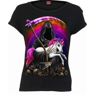 T-shirt femme  Faucheuse et sa licorne de compagnie