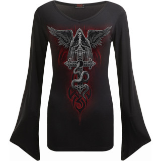 T-Shirt femme  manches longues amples "Ange de la mort"
