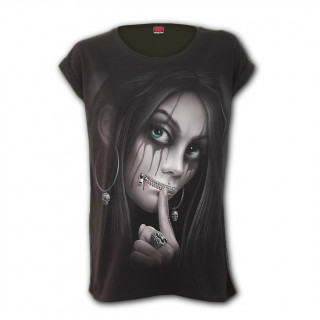 T-shirt femme modle "ZIPPED" avec visage zipp