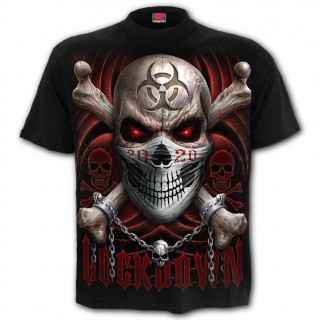 T-shirt gothique homme  crane masqu LOCKDOWN 2020