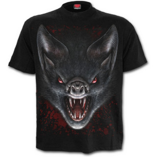 T-shirt homme avec chauves-souris vampires et lune rouge
