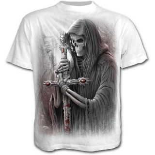 T-shirt homme avec squelette chercheur d'mes - blanc