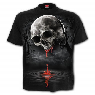 T-shirt homme à crane de sang façon pleine lune