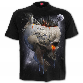 T-shirt homme "DEAD WORLD"  Terre faon crane apocalyptique