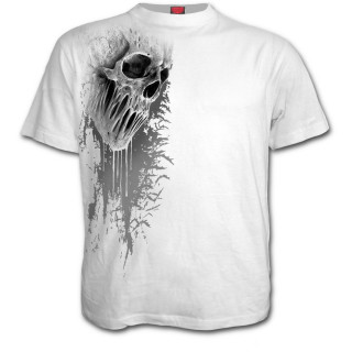 T-shirt homme goth-rock blanc  crane fondu