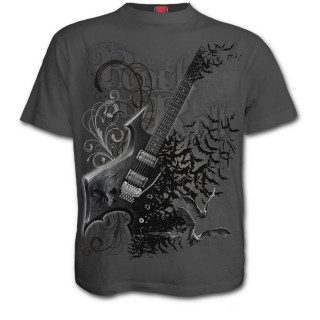 T-shirt homme goth-rock gris "NIGHT RIFFS"