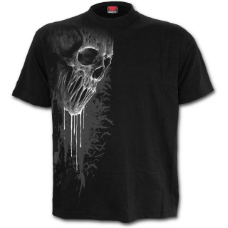 T-shirt homme goth-rock noir  crane fondu