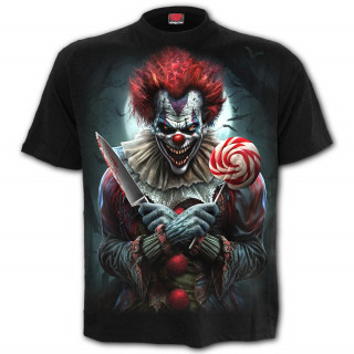 T-shirt homme gothique  clown sanguinaire "TRICK OR TREAT"