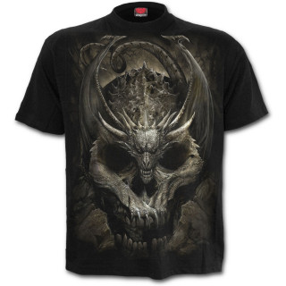 T-shirt homme gothique  crane et dragon menaant