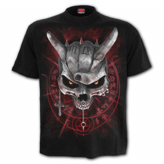 T-shirt homme gothique  crane rock et casque squelette