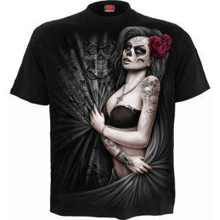 T-shirt homme gothique "DEAD LOVE"  femme Calavera