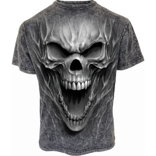 T-shirt homme gothique gris acide  crane spectral "Mort mergente"