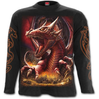 T-shirt homme gothique manches longues "Le reveil du Dragon