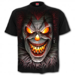 T-shirt homme gothique "Nuit d'effroi"  clown brlant