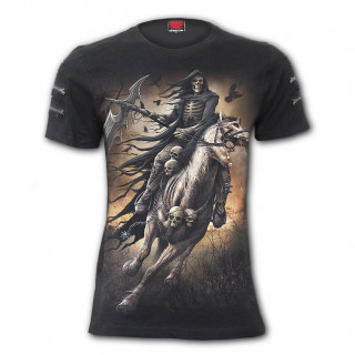 T-shirt homme gothique "PALE RIDER"  manches courtes zippes