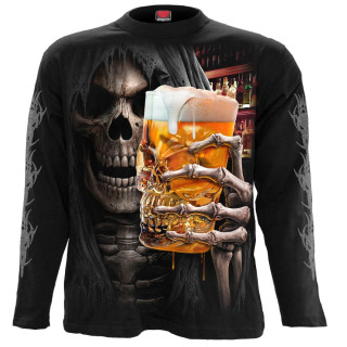 T-shirt homme manches longues avec La Mort tenant une bière