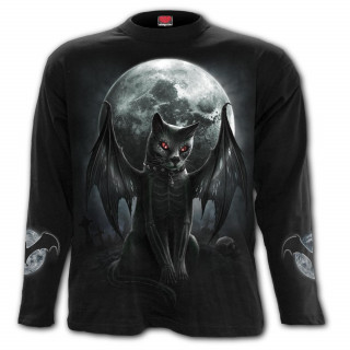 T-shirt homme manches longues  chat vampire macabre