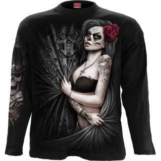 T-shirt homme manches longues "DEAD LOVE"  femme Calavera