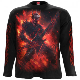 T-shirt homme manches longues � D�mon de la guitare "RIFF BURNER"