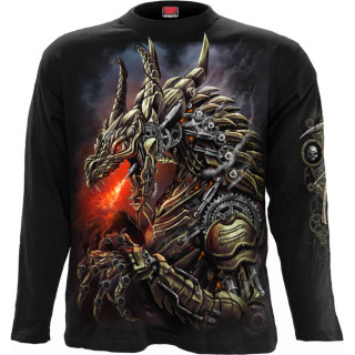 T-shirt homme manches longues Dragon steampunk furieux