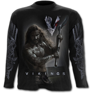 T-shirt homme manches longues "ROLLO" avec sa hache srie VIKINGS