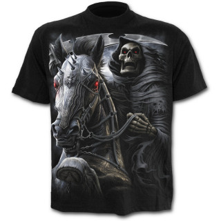 T-shirt homme noir  cavalier de la mort avec sa faux