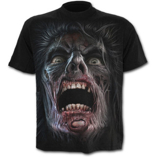 T-shirt homme noir "marche des morts" avec zombies et clairs