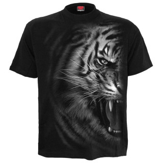 T-shirt homme noir à Tigre rugissant