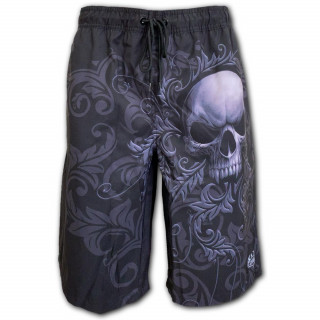 Short de bain homme goth-rock  imprim cranes faon florale