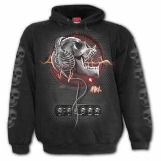 Sweat capuche homme  crane rock et casque squelette