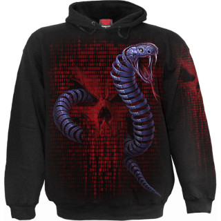 Sweat capuche homme cyber gothique à crane et serpents pythons