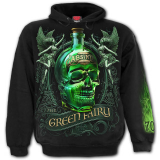 Sweat capuche homme gothique avec La Mort buvant son verre d'Absinthe