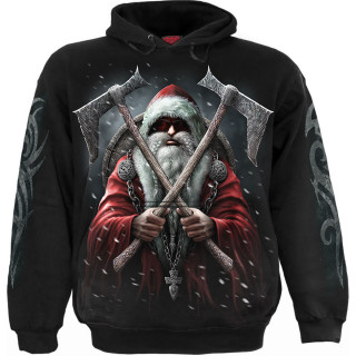 Sweat capuche homme Pre Noel Viking  haches et bouclier