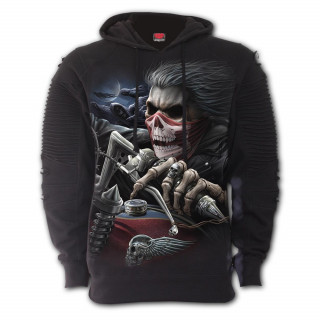 Sweat-capuche homme Premium biker  motard revenant d'entre les morts