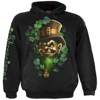 Sweat capuche homme "St Patrick" à Leprechaun tenant une bière