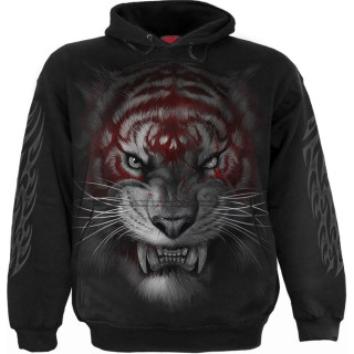 Sweat capuche homme  tigre tach de sang et clair