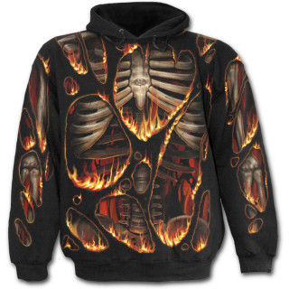 Sweat-shirt gothique homme  effet combustion spontane