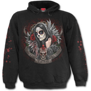 Sweat-shirt gothique homme avec ange de ma mort masque et tatoue