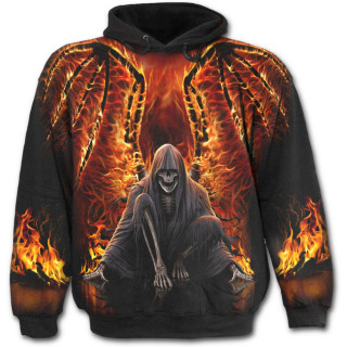Sweat-shirt gothique homme avec "La Mort" aux ailes de feu