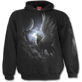 Sweat-shirt gothique homme avec loup  ailes d'anges