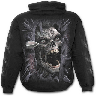 Sweat-shirt gothique homme avec zombie fracassant votre porte