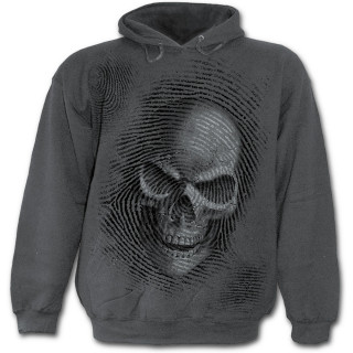 Sweat-shirt gothique homme gris  avis de recherche "La Mort"