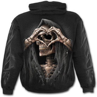 Sweat-shirt homme "Amour noir" avec la Mort formant un coeur