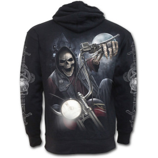 Sweat-shirt homme avec biker squelette et moto dmoniaque