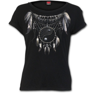 T-shirt femme à motif attrape rêve style Yin et Yang