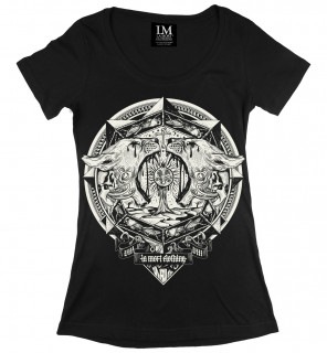 T-shirt femme gothique Locusts Scoop (BW/B) - LA Mort Clothing