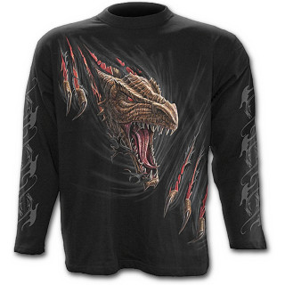 T-shirt gothique homme  manches longues "Librez le dragon qui sommeil en vous"
