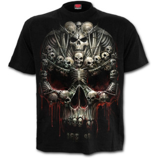 T-shirt homme  crane form d'ossements et croix gothique