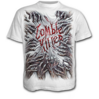 T-shirt homme avec mains de zombies tueurs - blanc