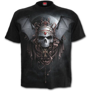 T-shirt homme gothique avec crane  ailes de chauve-souris et baronne de la nuit